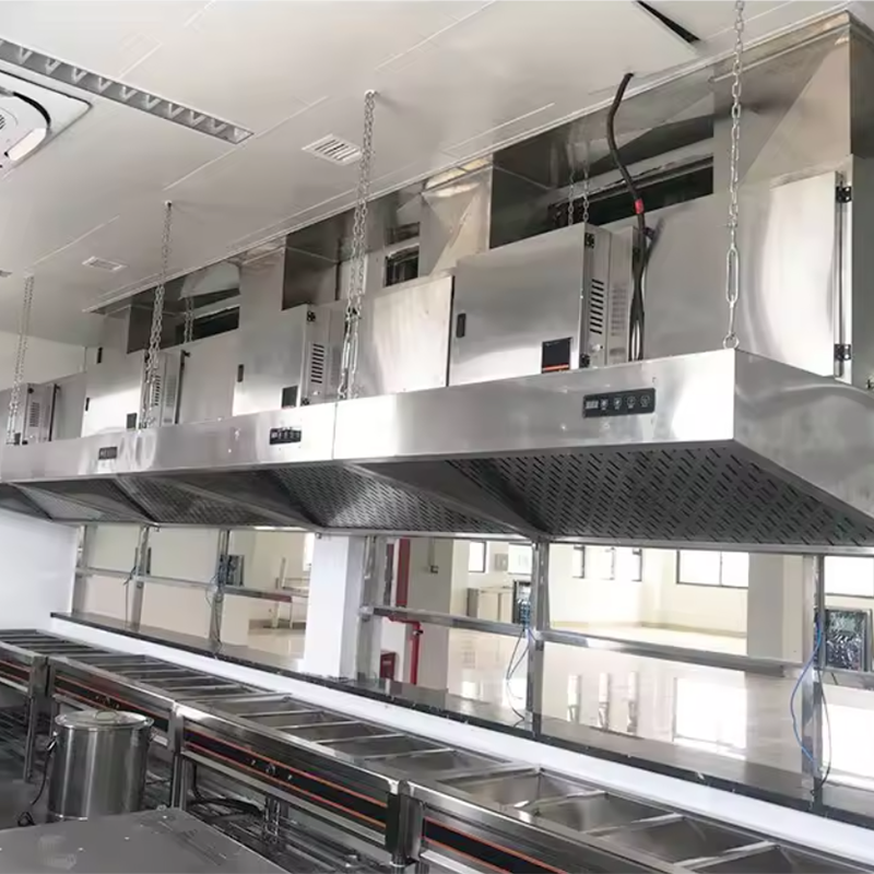 fábrica al por mayor comercial cocina gama capucha nueva maquinaria de eliminación de gas para resta